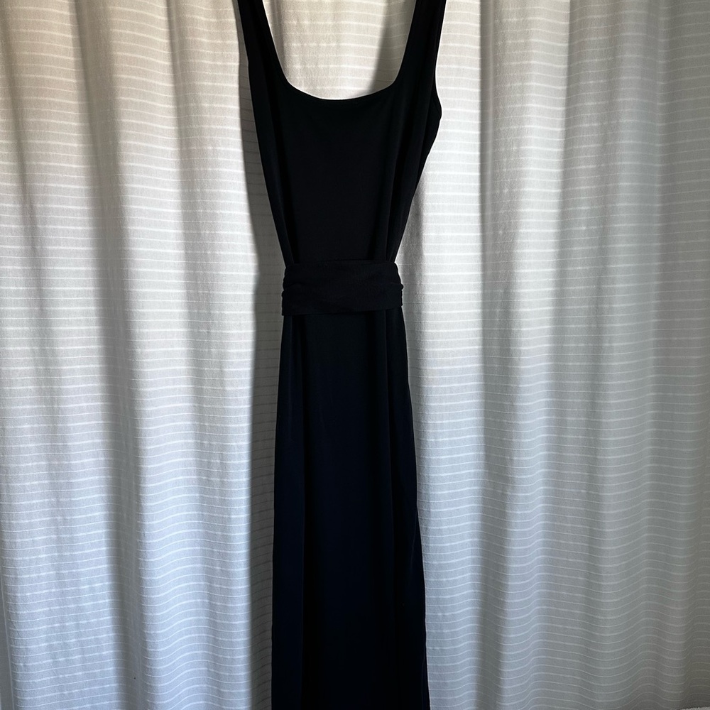 Vince Belted Square Neck Midi Dress - image 1